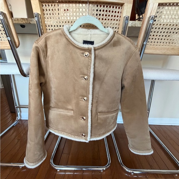 Zara Jackets & Blazers - Zara Cream Faux Suede Jacket